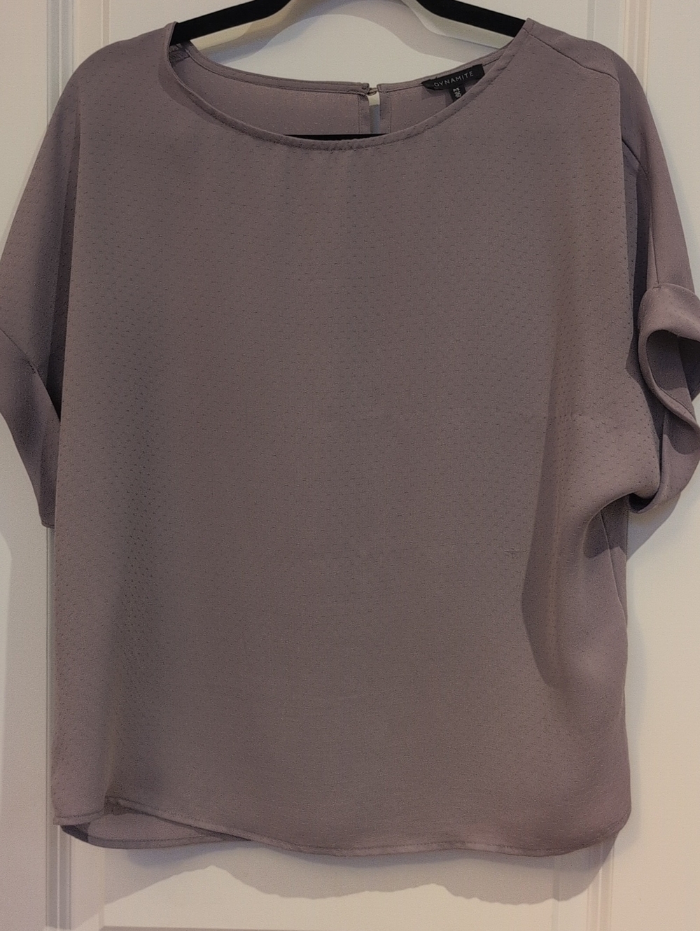 Dynamite Dusty Lavender Short-Sleeve Boxy Blouse - Size S